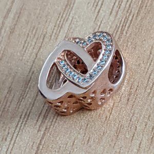 Pandora Double Heart Rose Charm